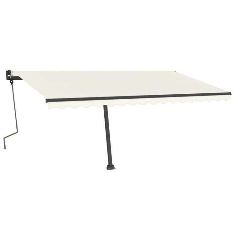 Vidaxl luifel distanziert manuell erstreckt sich 450 x 350 cm cremefarben.