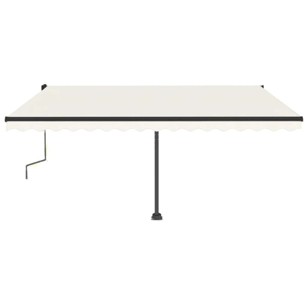 Vidaxl luifel distanziert manuell erstreckt sich 450 x 350 cm cremefarben.
