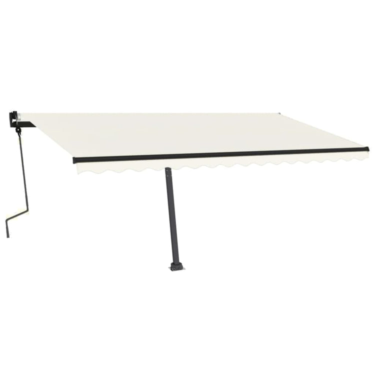 Vidaxl Luifel mit LED 450x350 cm cremefarbener Colored manuell ausziehbar