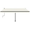 Vidaxl Luifel mit LED 450x350 cm cremefarbener Colored manuell ausziehbar