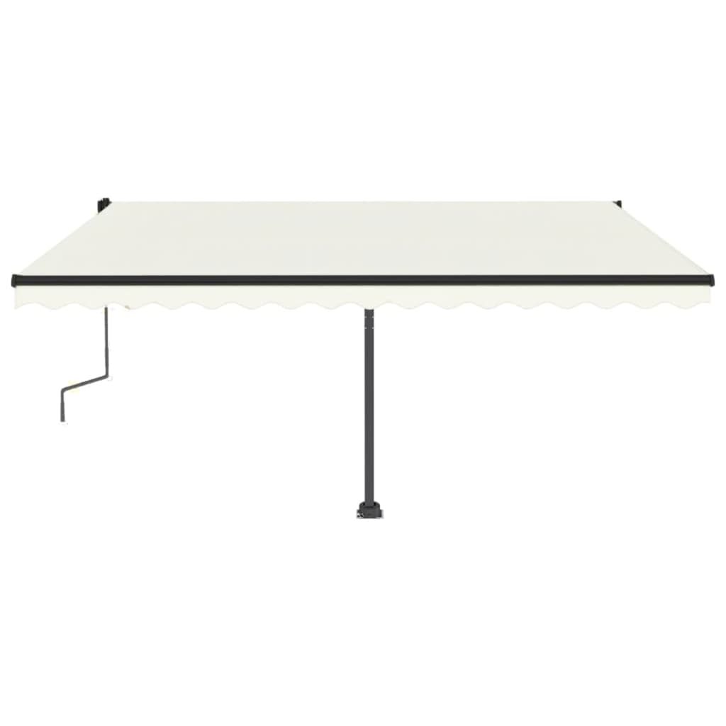 Vidaxl Luifel mit LED 450x350 cm cremefarbener Colored manuell ausziehbar