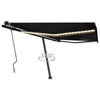 Vidaxl Luifel manuell ausziehbar mit LED 450x350 cm Anthrazitfarbe