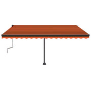 Vidaxl Luifel manuell ausziehbar mit LED 450x350 cm Orange und Braun - afbeelding 3