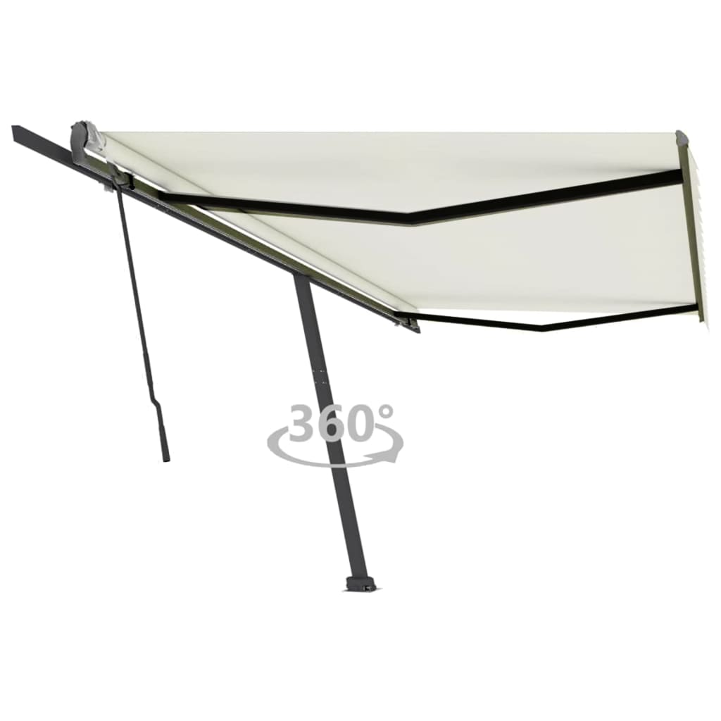 Vidaxl luifel distanziert manuell erstreckt sich 500x350 cm cremefarben.