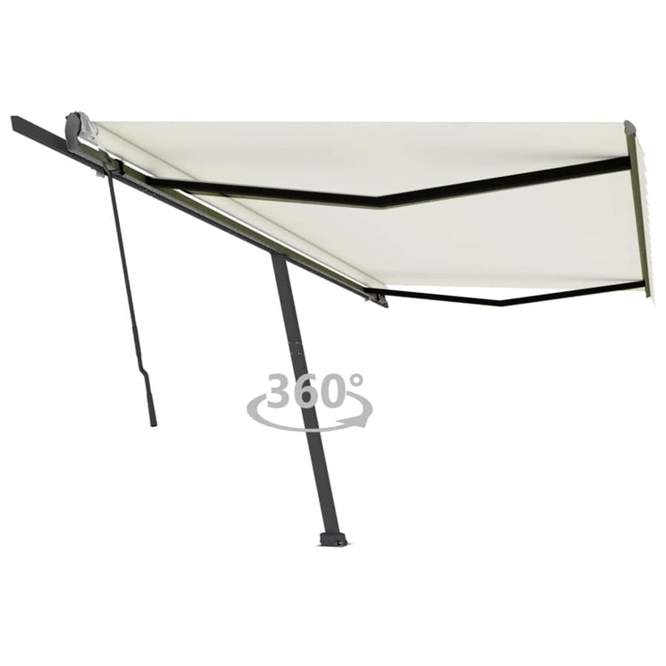 Vidaxl luifel distanziert manuell erstreckt sich 500x350 cm cremefarben.