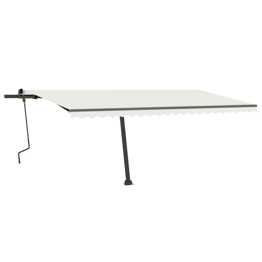 Vidaxl luifel distanziert manuell erstreckt sich 500x350 cm cremefarben.