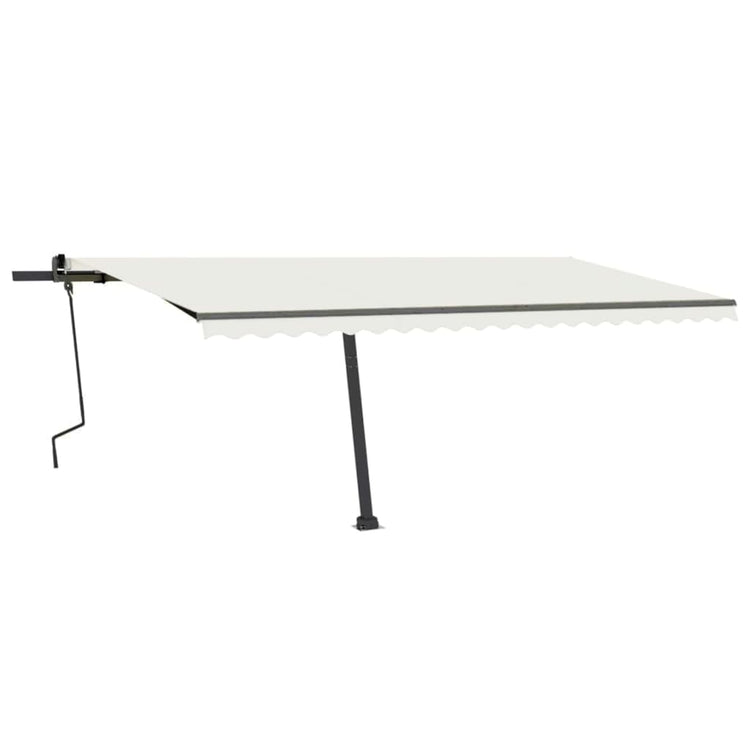 Vidaxl luifel distanziert manuell erstreckt sich 500x350 cm cremefarben.