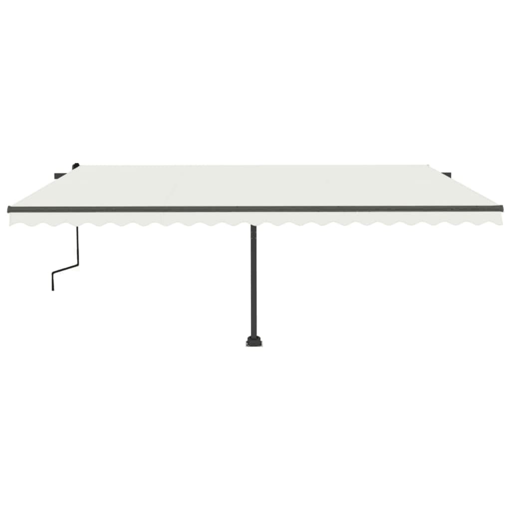 Vidaxl luifel distanziert manuell erstreckt sich 500x350 cm cremefarben.