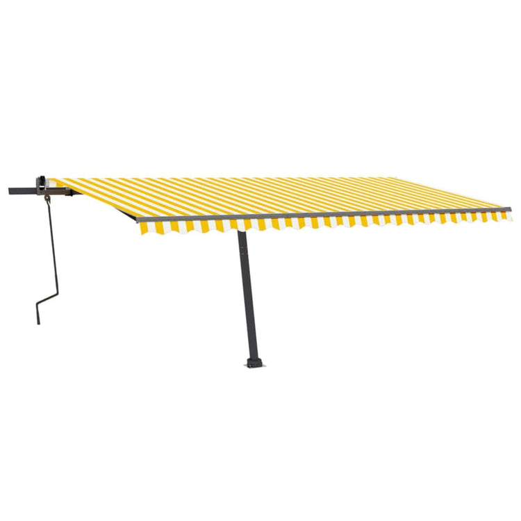 Vidaxl Luifel distanziert sich manuell aus 500 x 350 cm gelb und weiß