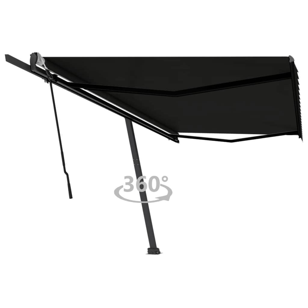 Vidaxl luifel distanziert manuell erstreckt sich 500x350 cm Anthrazit