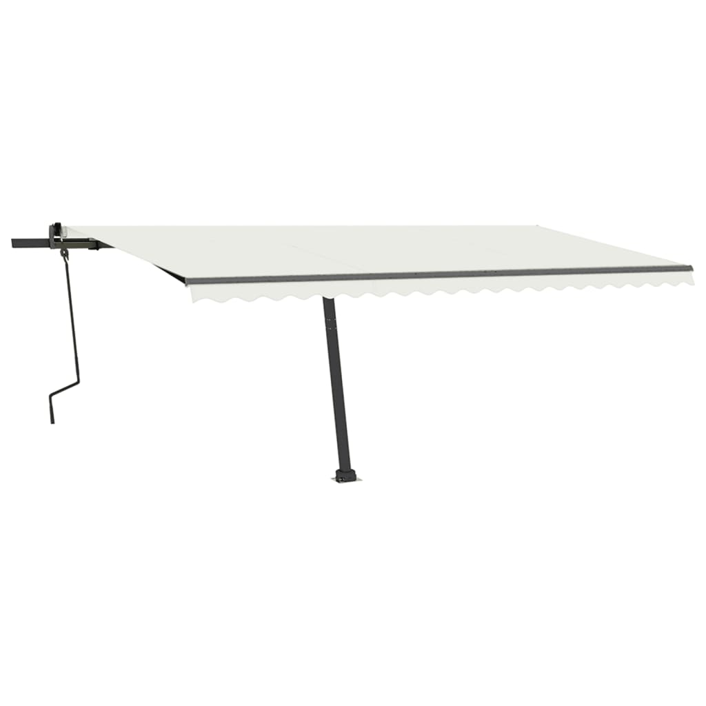 Vidaxl luifel manuell ausziehbar mit LED 500x350 cm cremefarben