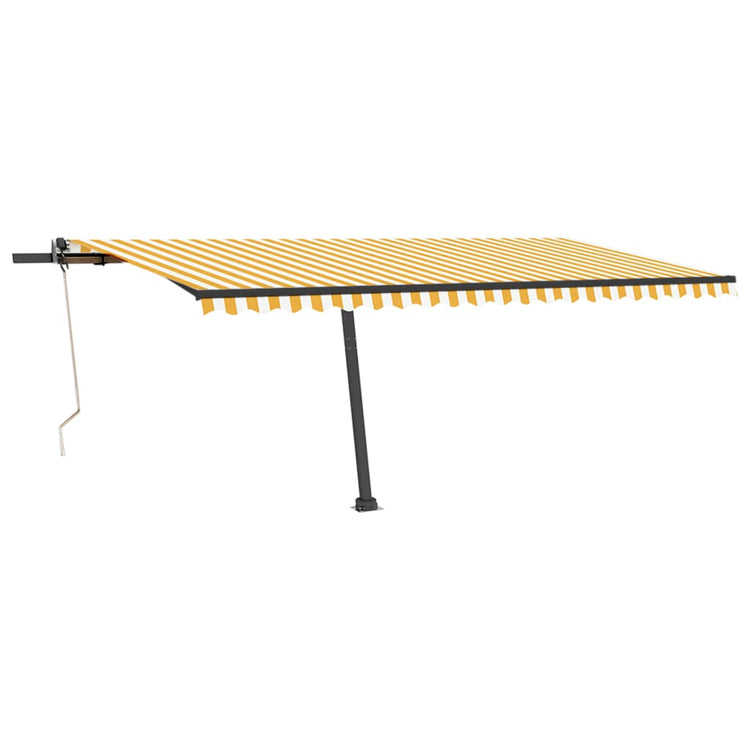 Vidaxl Luifel Automatik mit LED- und Windsensor 500x350 cm Gelb weiß