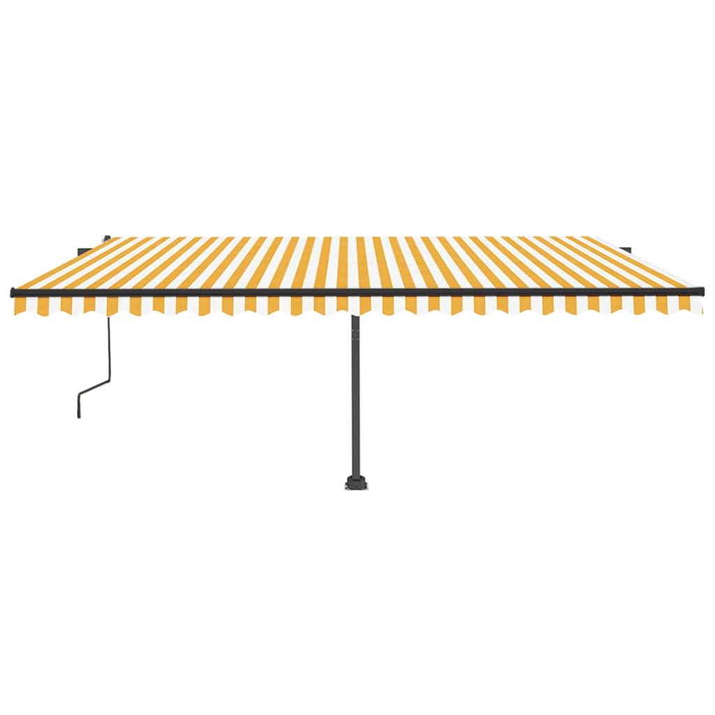Vidaxl Luifel Automatik mit LED- und Windsensor 500x350 cm Gelb weiß