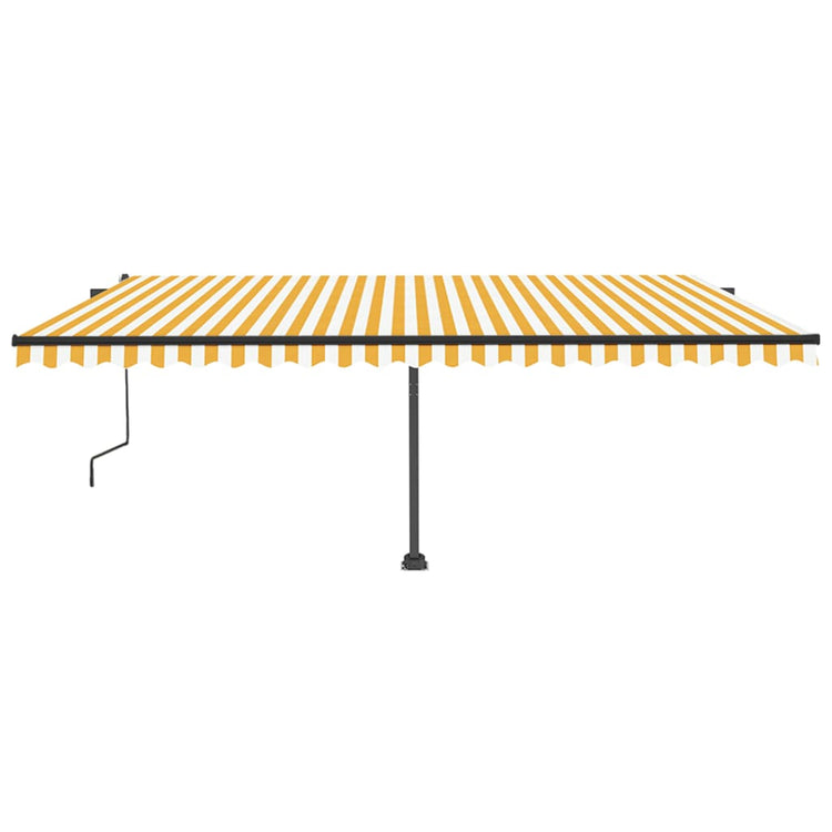 Vidaxl Luifel Automatik mit LED- und Windsensor 500x350 cm Gelb weiß