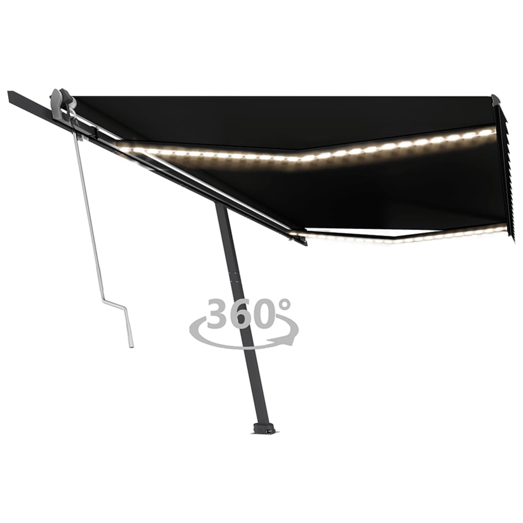 Vidaxl Luifel Automatik mit LED- und Windsensor 500x350 cm Anthrazit