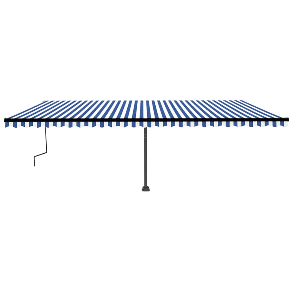 Vidaxl luifel distanziert sich manuell erstreckt sich 600x350 cm blau und weiß
