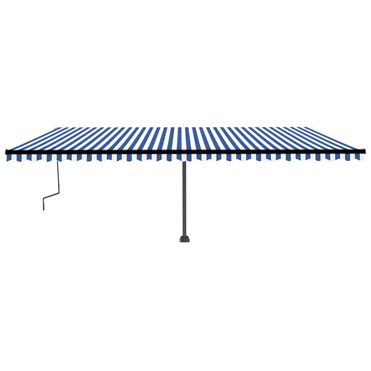 Vidaxl luifel distanziert sich manuell erstreckt sich 600x350 cm blau und weiß
