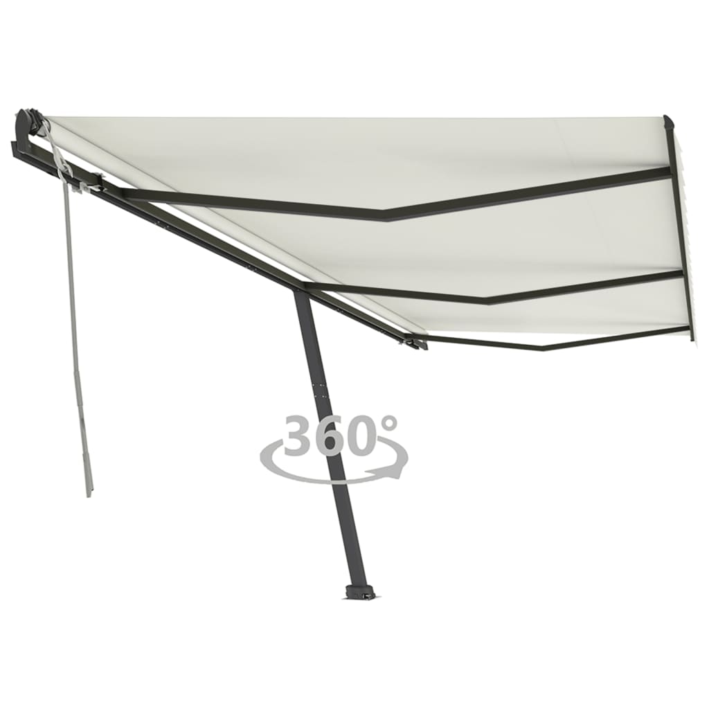 Vidaxl luifel distanziert manuell erstreckt sich 600x350 cm cremefarben.