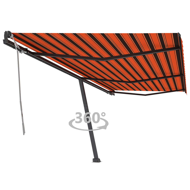 Vidaxl Laifel abgelöst manuell 600x350 cm Orange Braun herausziehen