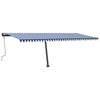 Vidaxl luifel manuell ausziehbar mit LED 600x350 cm blau und weiß