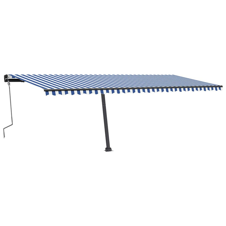 Vidaxl luifel manuell ausziehbar mit LED 600x350 cm blau und weiß