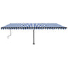 Vidaxl luifel manuell ausziehbar mit LED 600x350 cm blau und weiß