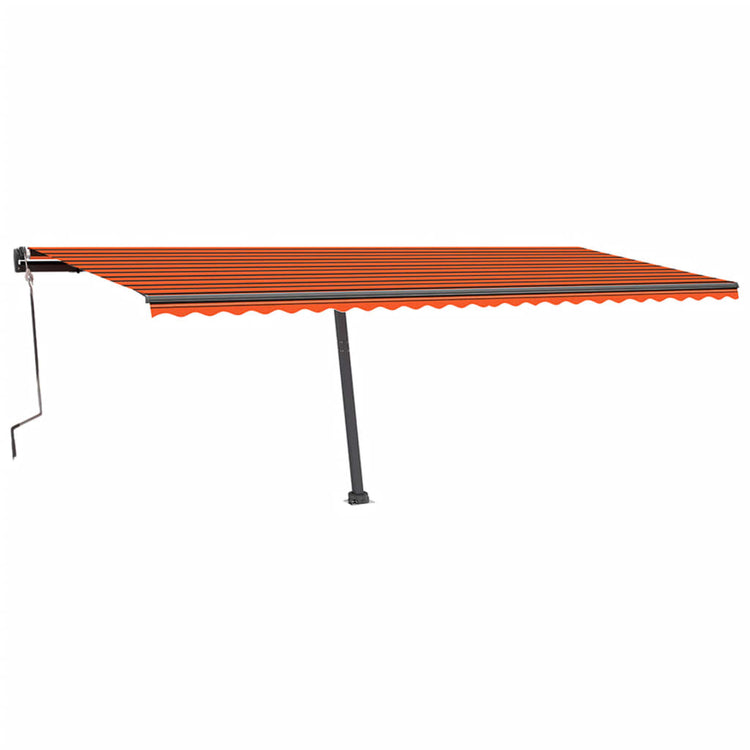 Vidaxl Luifel manuell ausziehbar mit LED 600x350 cm Orange und Braun