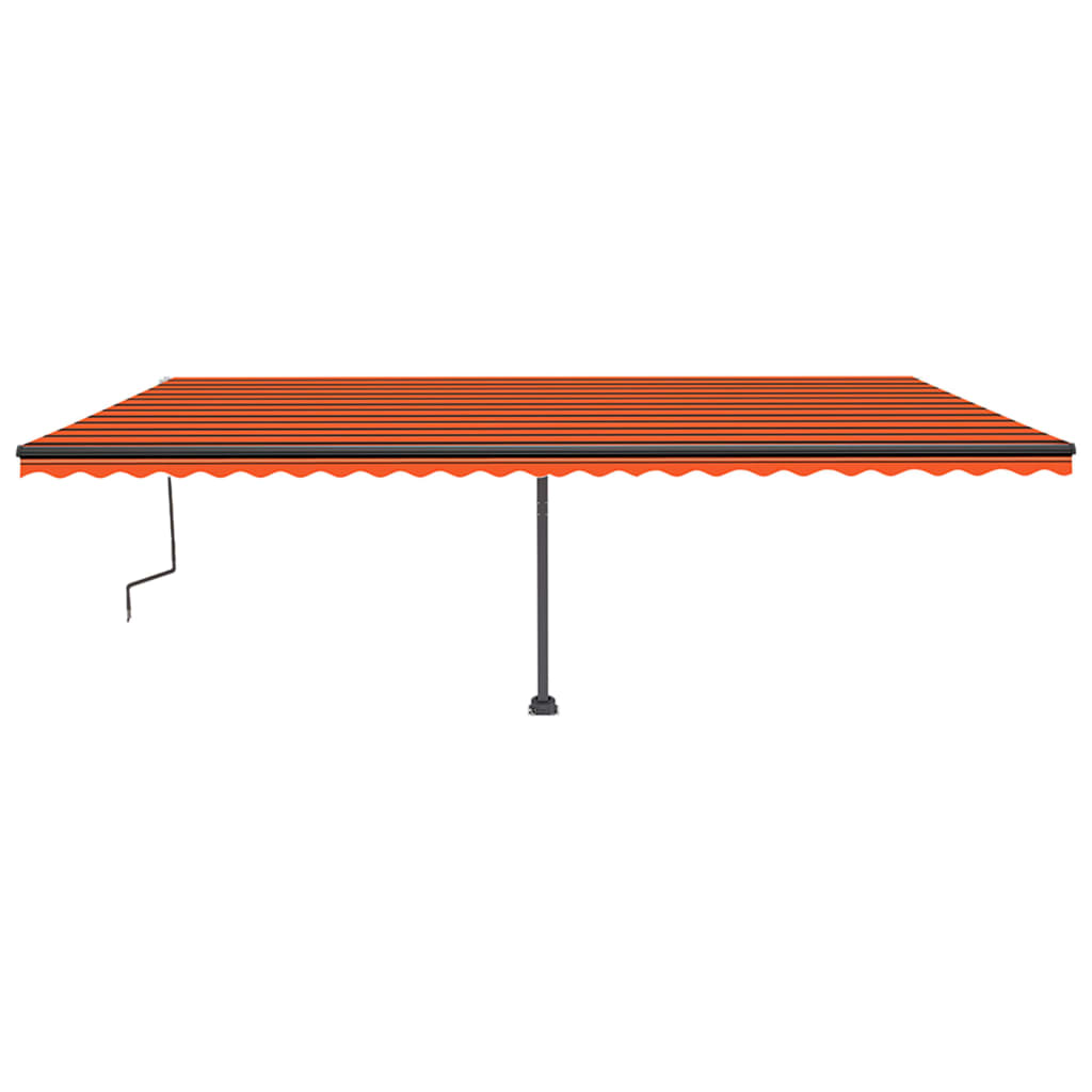 Vidaxl Luifel manuell ausziehbar mit LED 600x350 cm Orange und Braun