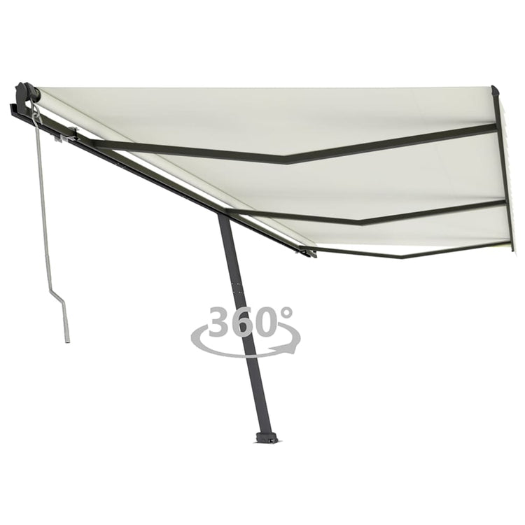 Vidaxl luifel kostenlos -ausstehende automatische 600x350 cm creme -gelenkt