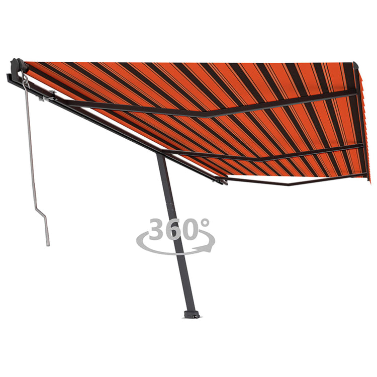Vidaxl luifel kostenlos -ausstehende automatische 600x350 cm Orange und Braun