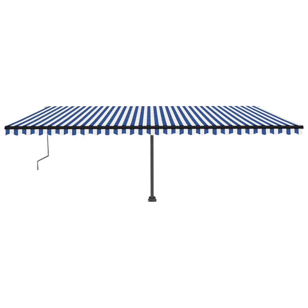 Vidaxl Luifel Automatik mit LED- und Windsensor 600x350 cm blau weiß