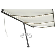 Vidaxl Luifel Automatik mit LED- und Windsensor 600x350 cm Creme Farbe - afbeelding 1