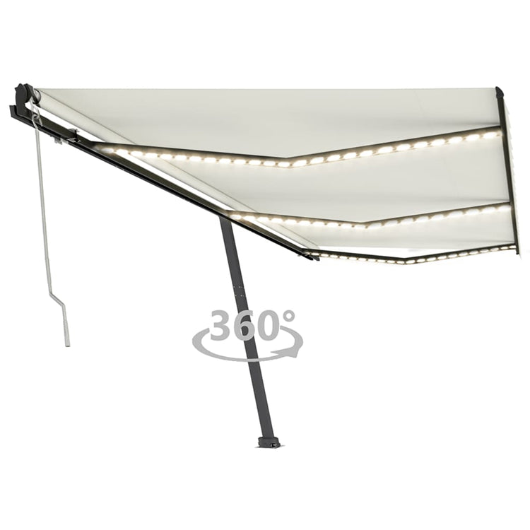 Vidaxl Luifel Automatik mit LED- und Windsensor 600x350 cm Creme Farbe