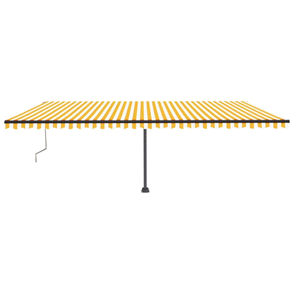Vidaxl Luifel Automatik mit LED- und Windsensor 600x350 cm gelb und weiß
