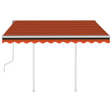 Vidaxl luifel mit Posts 3x2,5 m orange und braun manuell ausziehbar - afbeelding 3
