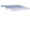 Vidaxl Luifel manuell ausziehbar mit LED 3x2,5 m blau und weiß