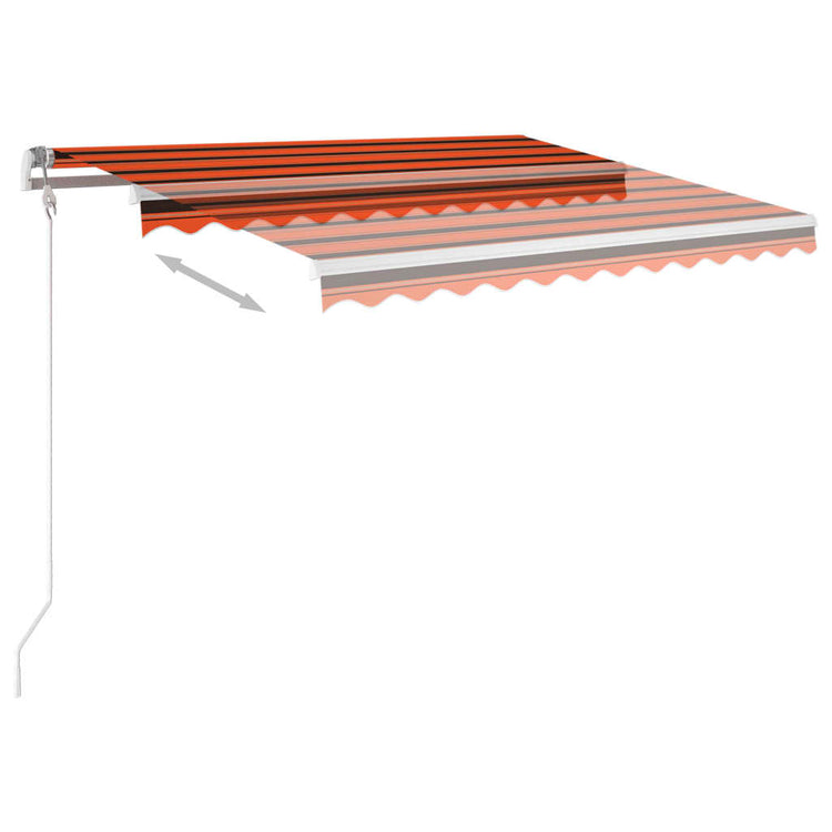 Vidaxl Luifel mit LED 3x2,5 M orange und braun manuell ausziehbar