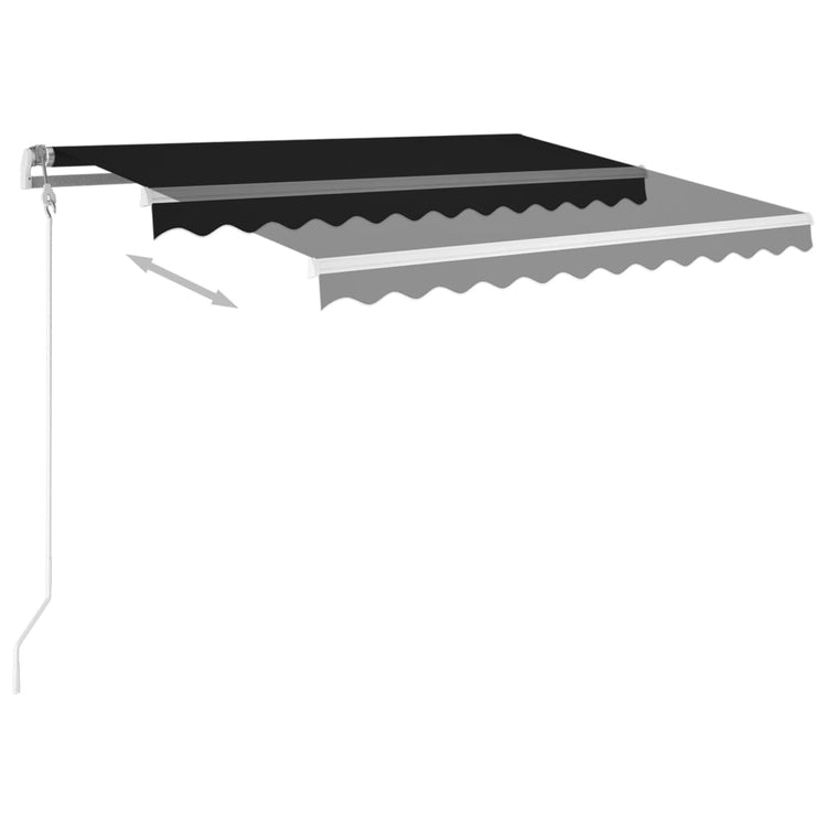 Vidaxl luifel manuell ausziehbar mit LED 3,5x2,5 M Anthrazit -Colored