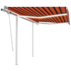 Vidaxl Luifel manuell ausziehbar mit LED 3,5x2,5 M orange und braun