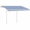 Vidaxl luifel exponierbar mit Posts 3.5x2,5 m blau und weiß