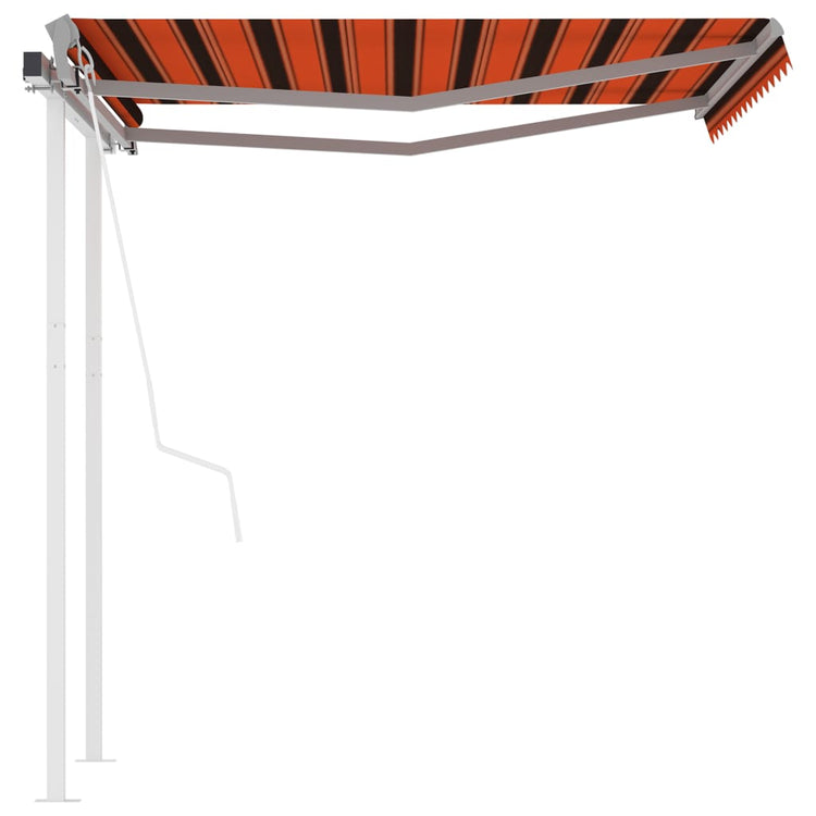Vidaxl luifel exponierbar mit Posts 3.5x2,5 M Orange Braun