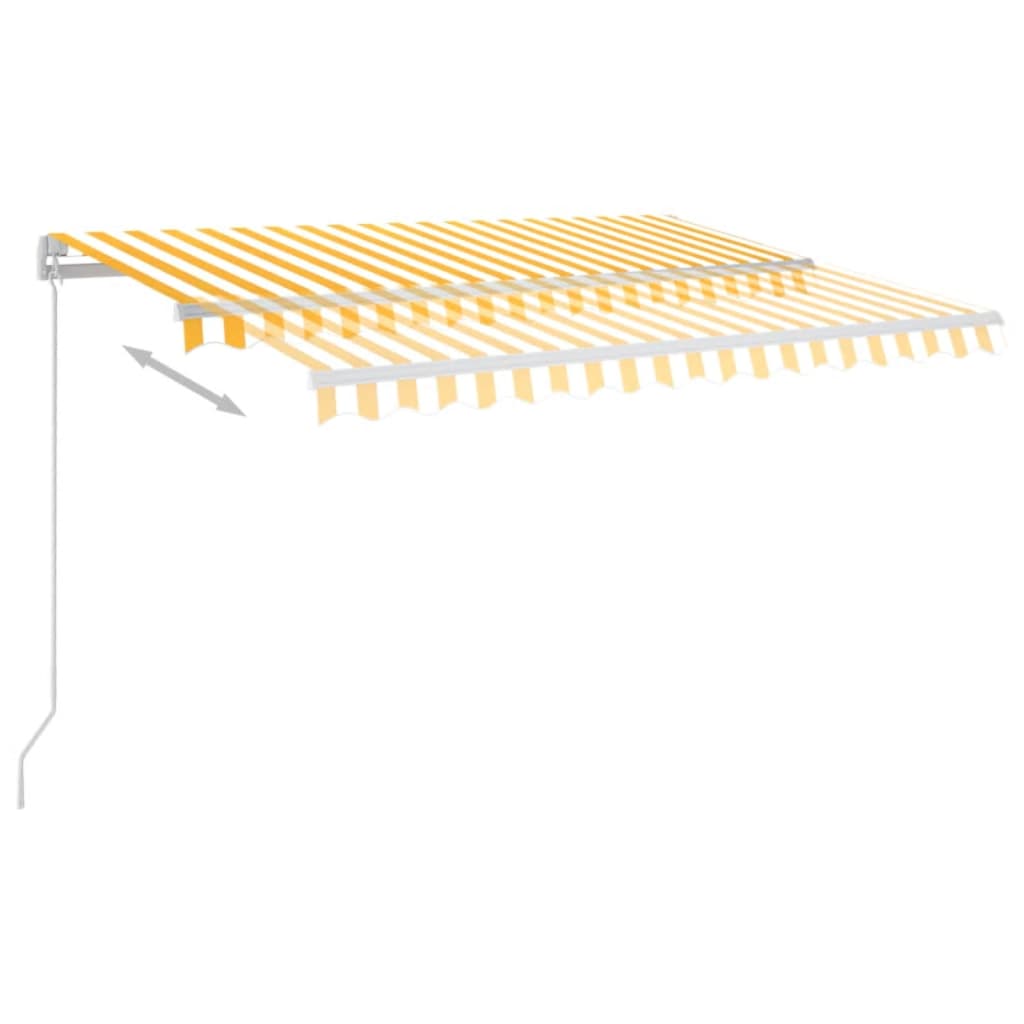 Vidaxl Luifel Automatik mit LED- und Windsensor 3,5x2,5 m gelb und weiß