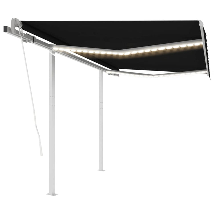 Vidaxl Luifel Automatik mit LED- und Windsensor 3,5x2,5 m Anthrazit