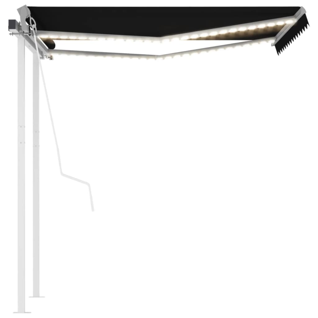 Vidaxl Luifel Automatik mit LED- und Windsensor 3,5x2,5 m Anthrazit