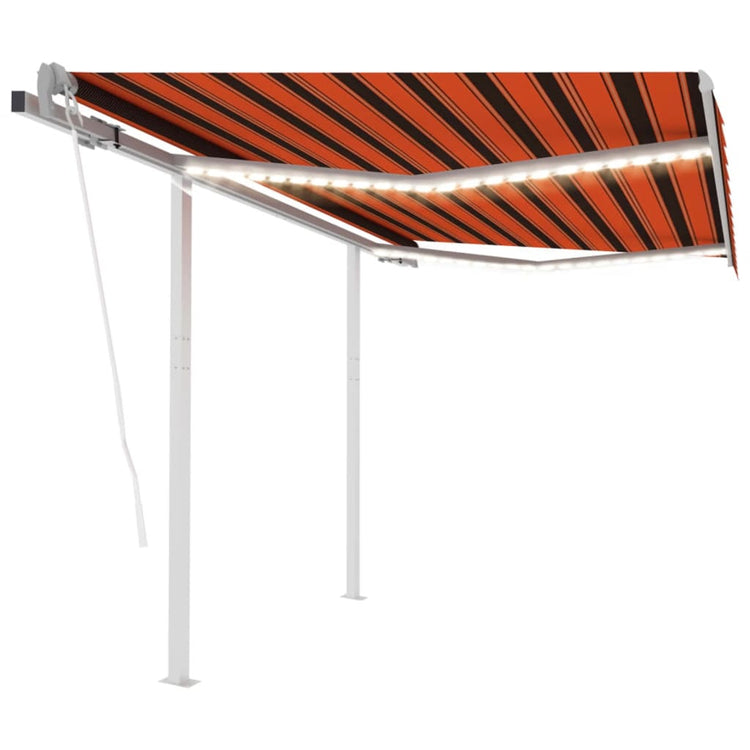 Vidaxl Luifel Automatik mit LED- und Windsensor 3,5x2,5 M Orange Braun