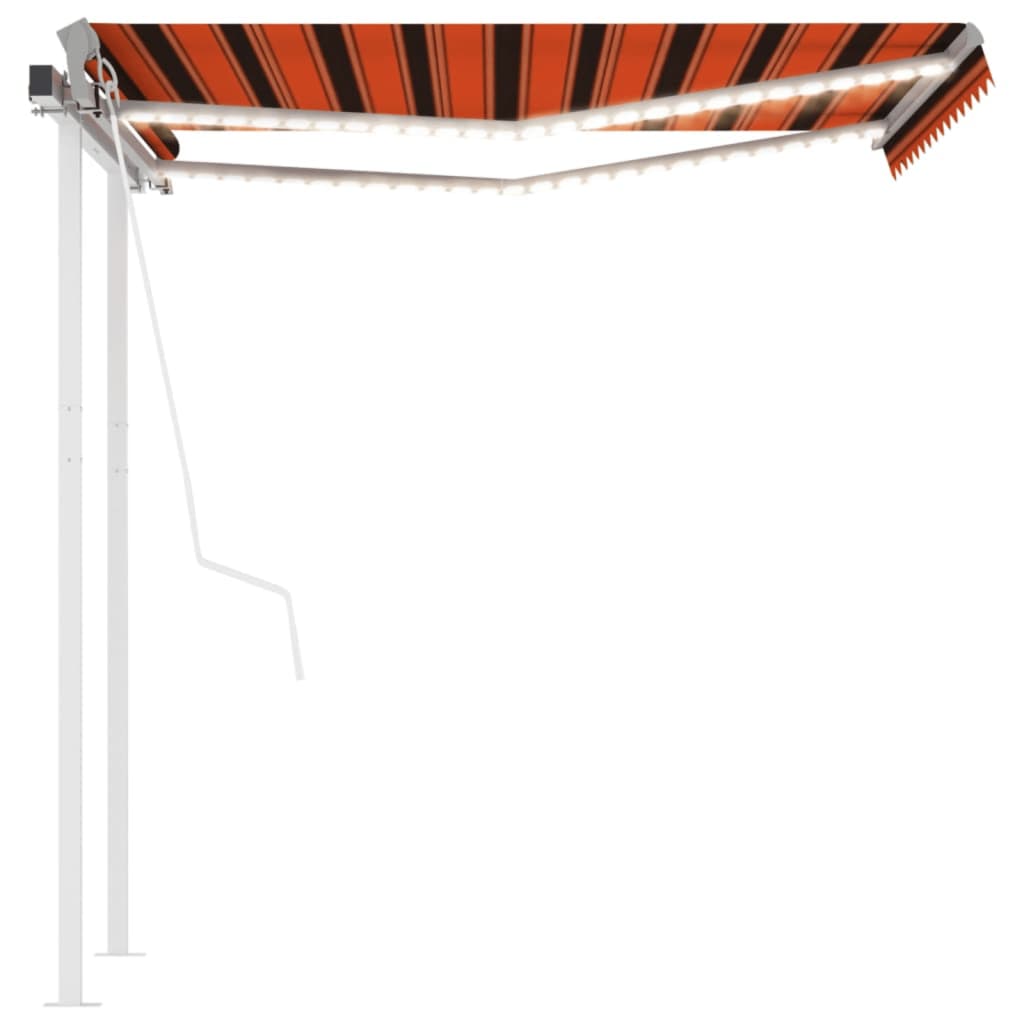 Vidaxl Luifel Automatik mit LED- und Windsensor 3,5x2,5 M Orange Braun