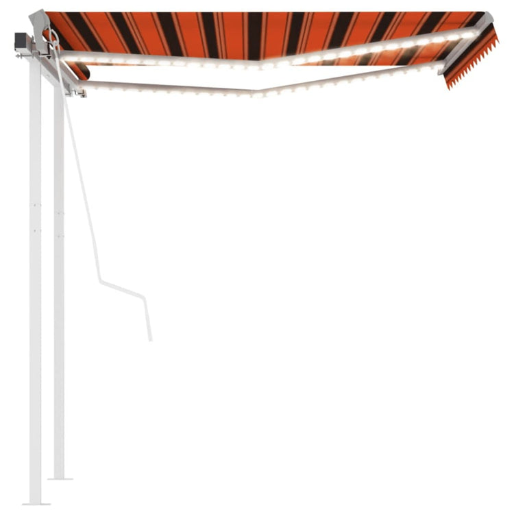 Vidaxl Luifel Automatik mit LED- und Windsensor 3,5x2,5 M Orange Braun