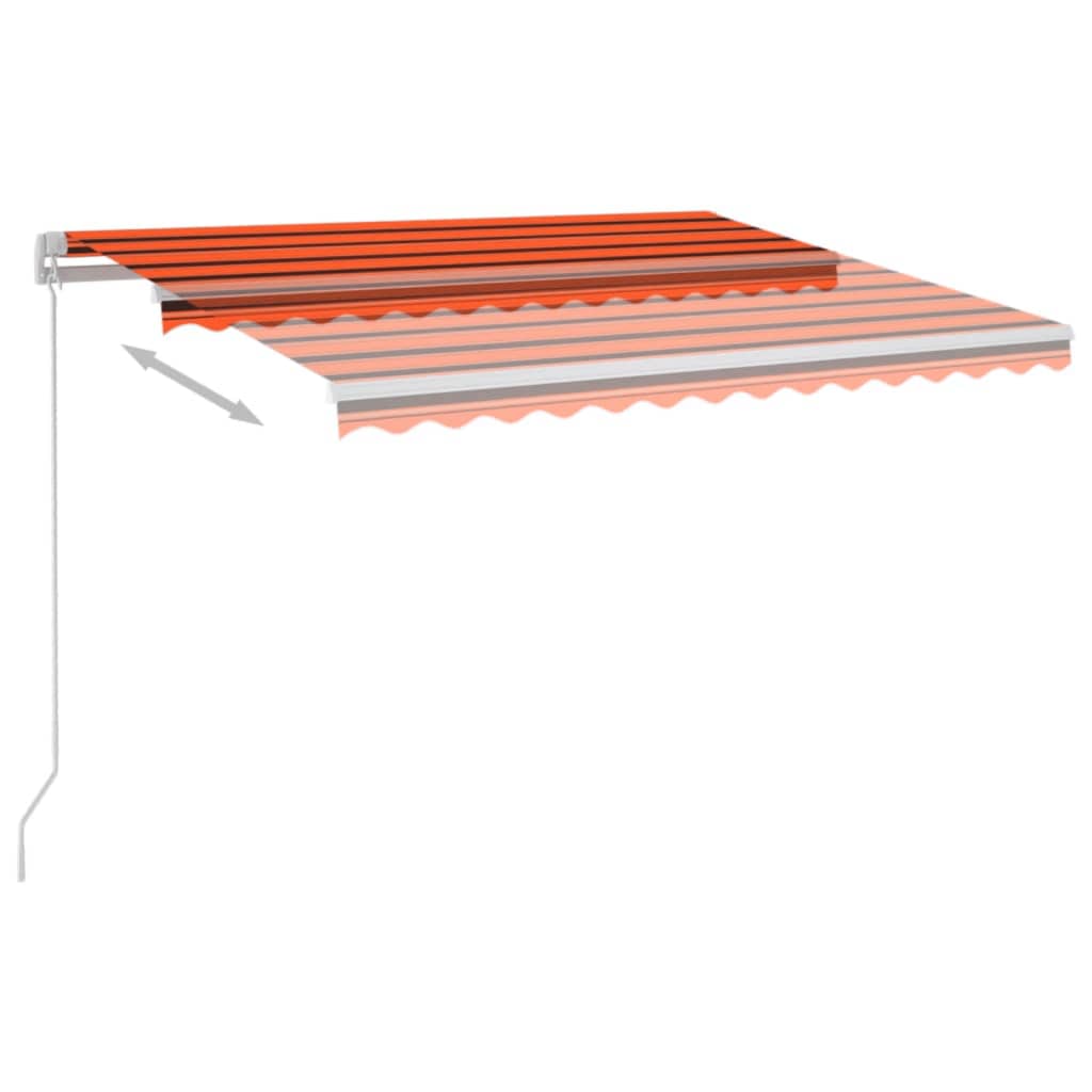 Vidaxl Luifel Automatik mit LED- und Windsensor 3,5x2,5 M Orange Braun
