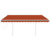 Vidaxl luifel mit den Posts 4x3 m orange und braun manuell ausziehbar