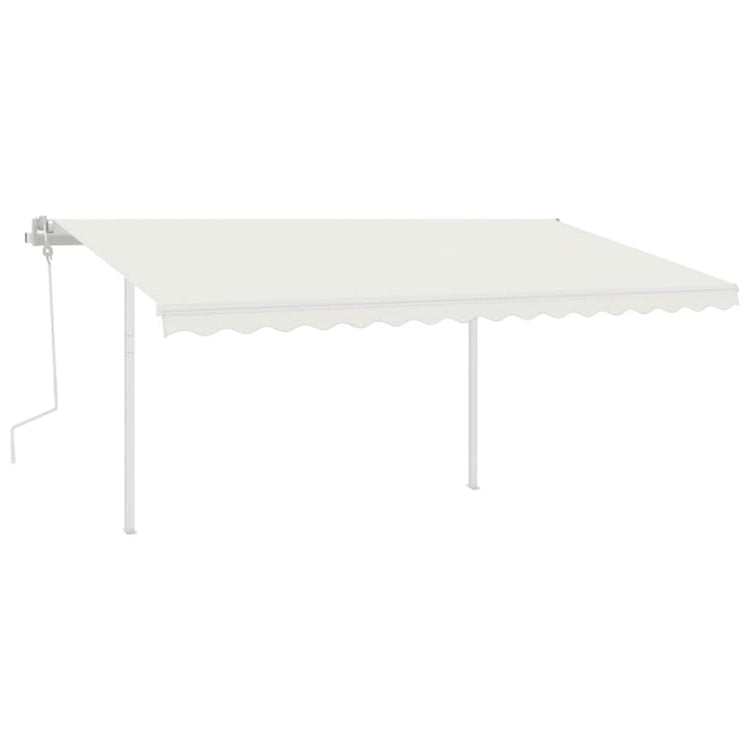 Vidaxl luifel mit LED 4x3 M cremefarbene gelenkt